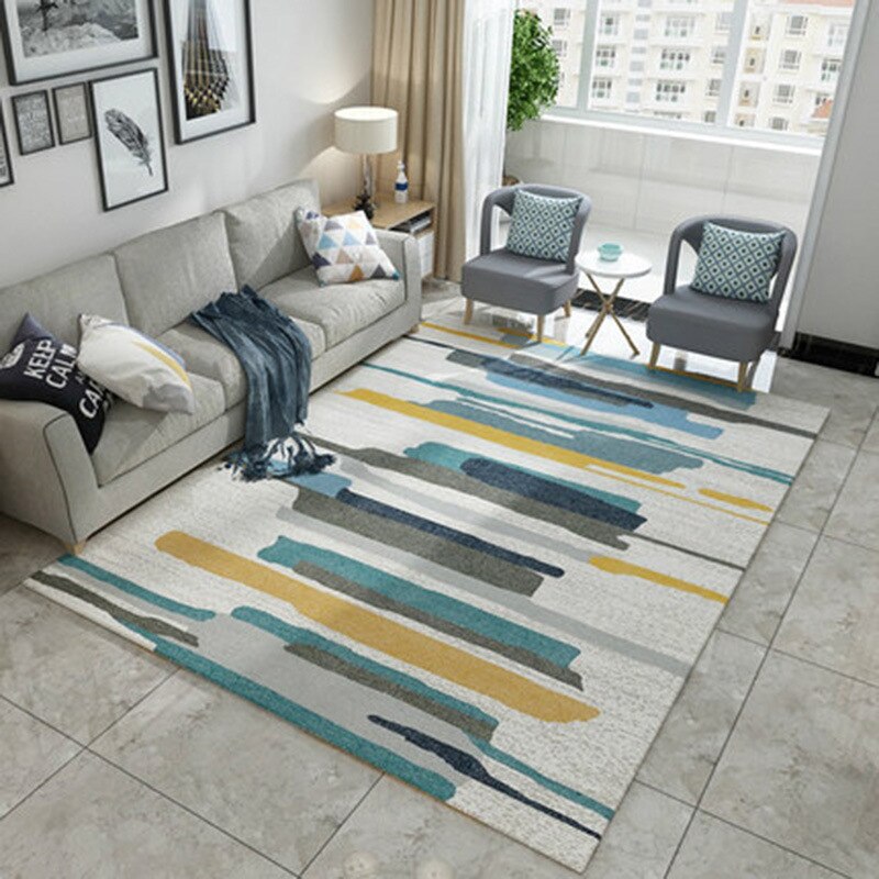 Geometric Sofa Area Rug Bedside Bedroom Washable Hallway Printed Rug