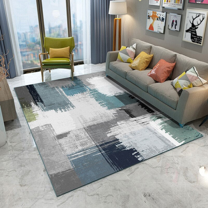 Geometric Sofa Area Rug Bedside Bedroom Washable Hallway Printed Rug