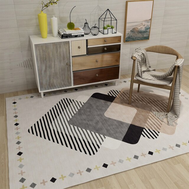 Decoration Corridor Floor Modern Geometric 3d Printing Non-Slip Rug