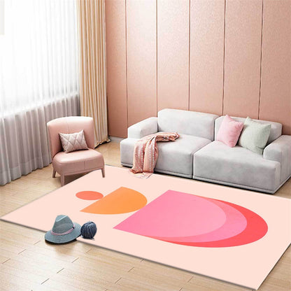 Nordic pink geometric Rug girl room princess style cute decoration Rug