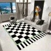 Mousse Style French Retro Living Room Black And White Plaid Rug