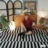 Mousse Style French Retro Living Room Black And White Plaid Rug