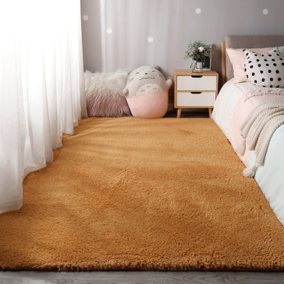 Thick Solid Color Simple Non-slip Rug Furry Plush Large Area Rug