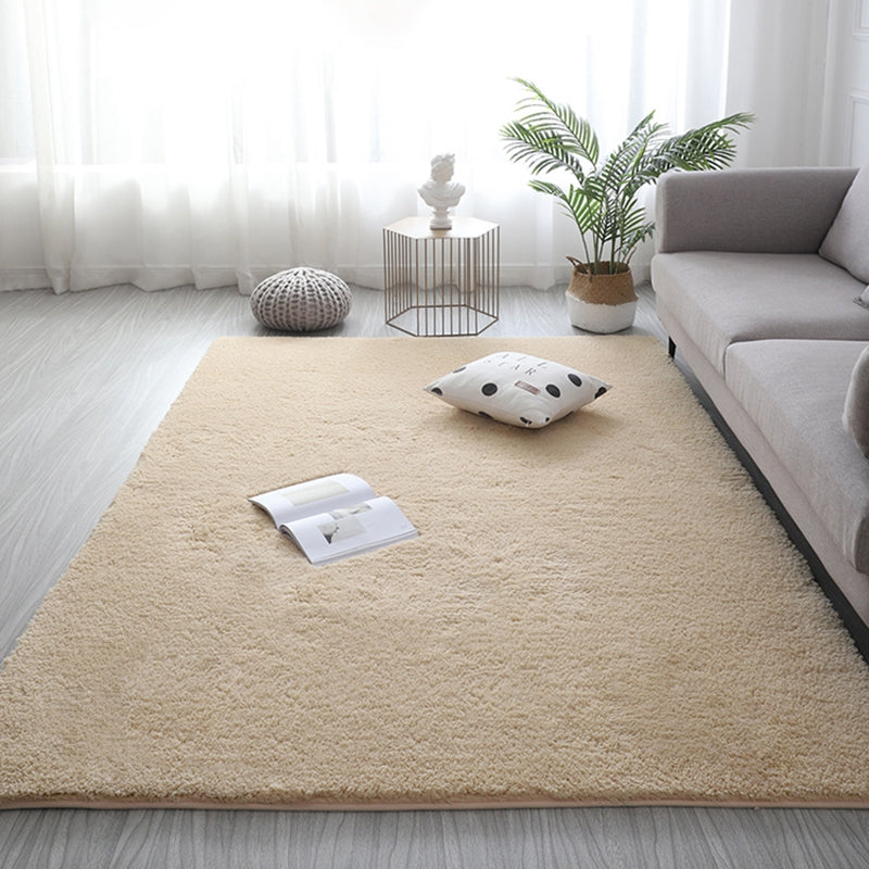 Thick Solid Color Simple Non-slip Rug Furry Plush Large Area Rug