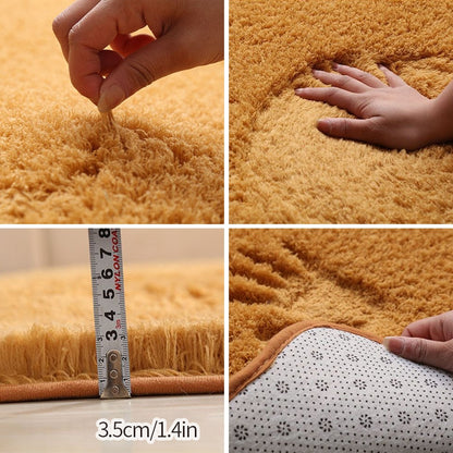 Thick Solid Color Simple Non-slip Rug Furry Plush Large Area Rug