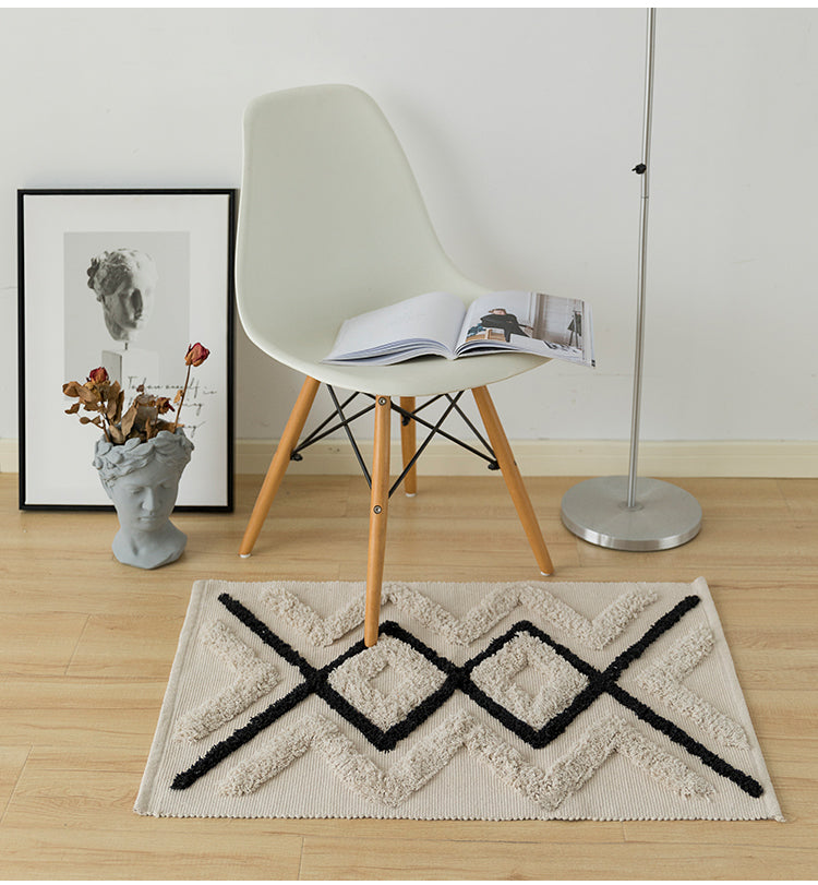 Modern Nordic Woven Hand Tufted Fluffy Rug Cotton Woven Rug