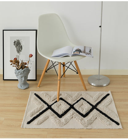 Modern Nordic Woven Hand Tufted Fluffy Rug Cotton Woven Rug