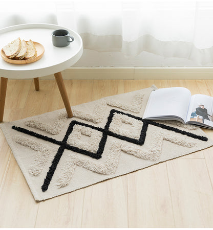 Modern Nordic Woven Hand Tufted Fluffy Rug Cotton Woven Rug