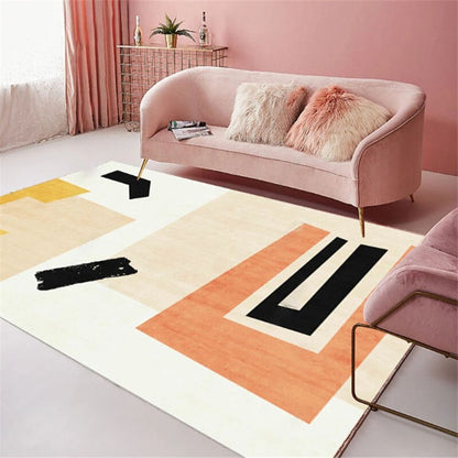 Nordic Geometric Living Room Rug Non-Slip Soft Plush Floor Fashion Rug