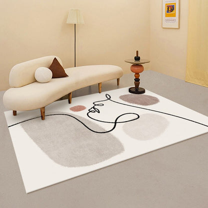 Non-slip Soft Plush Rug Nordic Art Washable Home Decoration Rectangle Rug