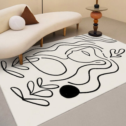 Non-slip Soft Plush Rug Nordic Art Washable Home Decoration Rectangle Rug