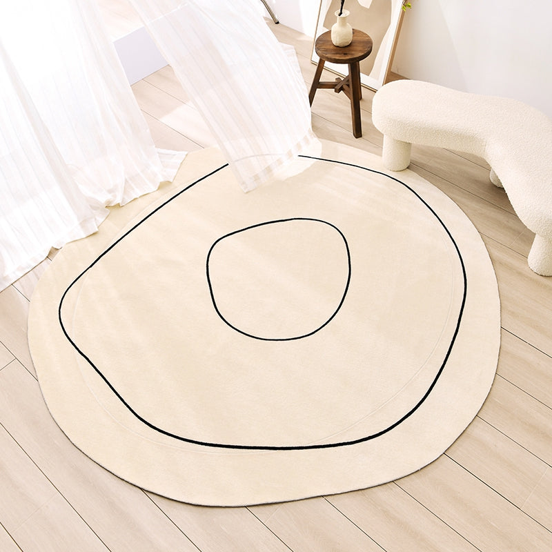 Nordic Living Room Round Rug Soft Decor Tatami White Area Rug