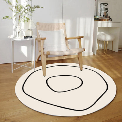 Nordic Living Room Round Rug Soft Decor Tatami White Area Rug