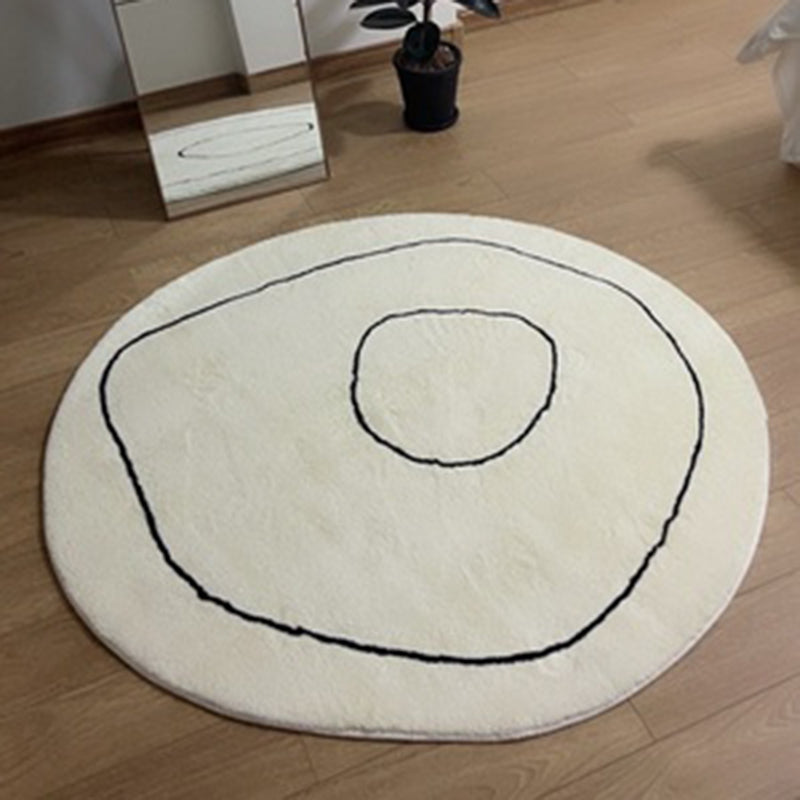 Nordic Living Room Round Rug Soft Decor Tatami White Area Rug