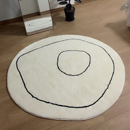 Nordic Living Room Round Rug Soft Decor Tatami White Area Rug