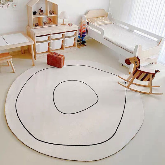 Nordic Living Room Round Rug Soft Decor Tatami White Area Rug