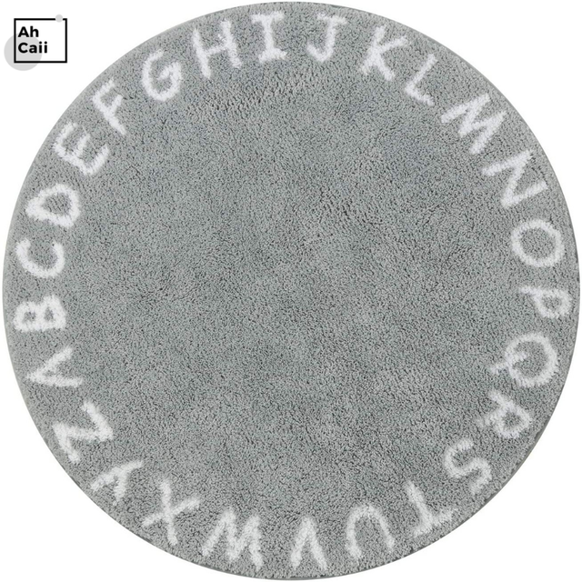 Round Kids Fluffy Rug Soft Alphabet Nursery Absorbent Non-Slip Rug