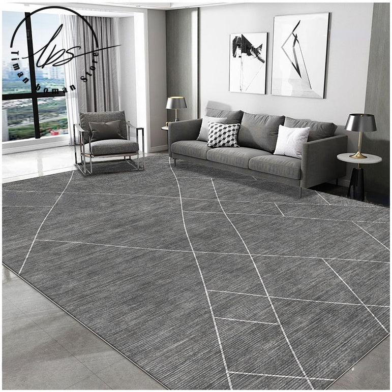 Light Luxury Abstract Solid Color Striped Living Room Large Area Rug