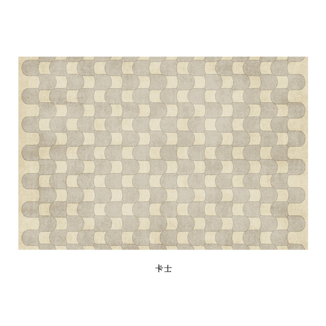 Modern French Retro Plaid Family Rug Large Area Decorative Rug