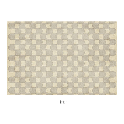 Modern French Retro Plaid Family Rug Large Area Decorative Rug