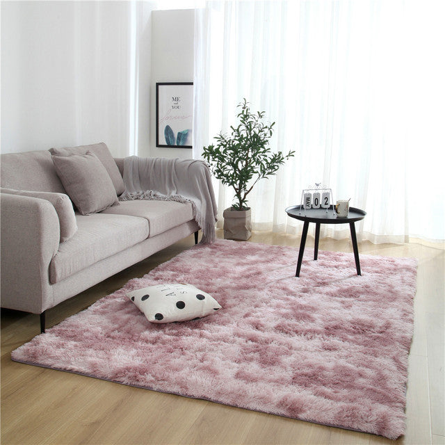 Plush Pink Rug Living Room Decoration Fluffy Thick Bedroom Rug