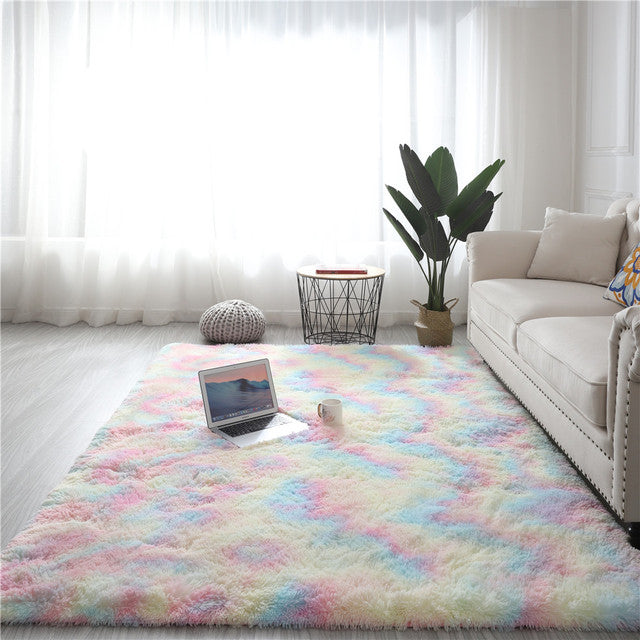 Plush Pink Rug Living Room Decoration Fluffy Thick Bedroom Rug