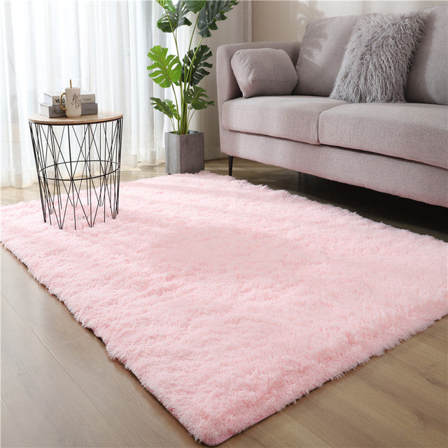 Plush Pink Rug Living Room Decoration Fluffy Thick Bedroom Rug